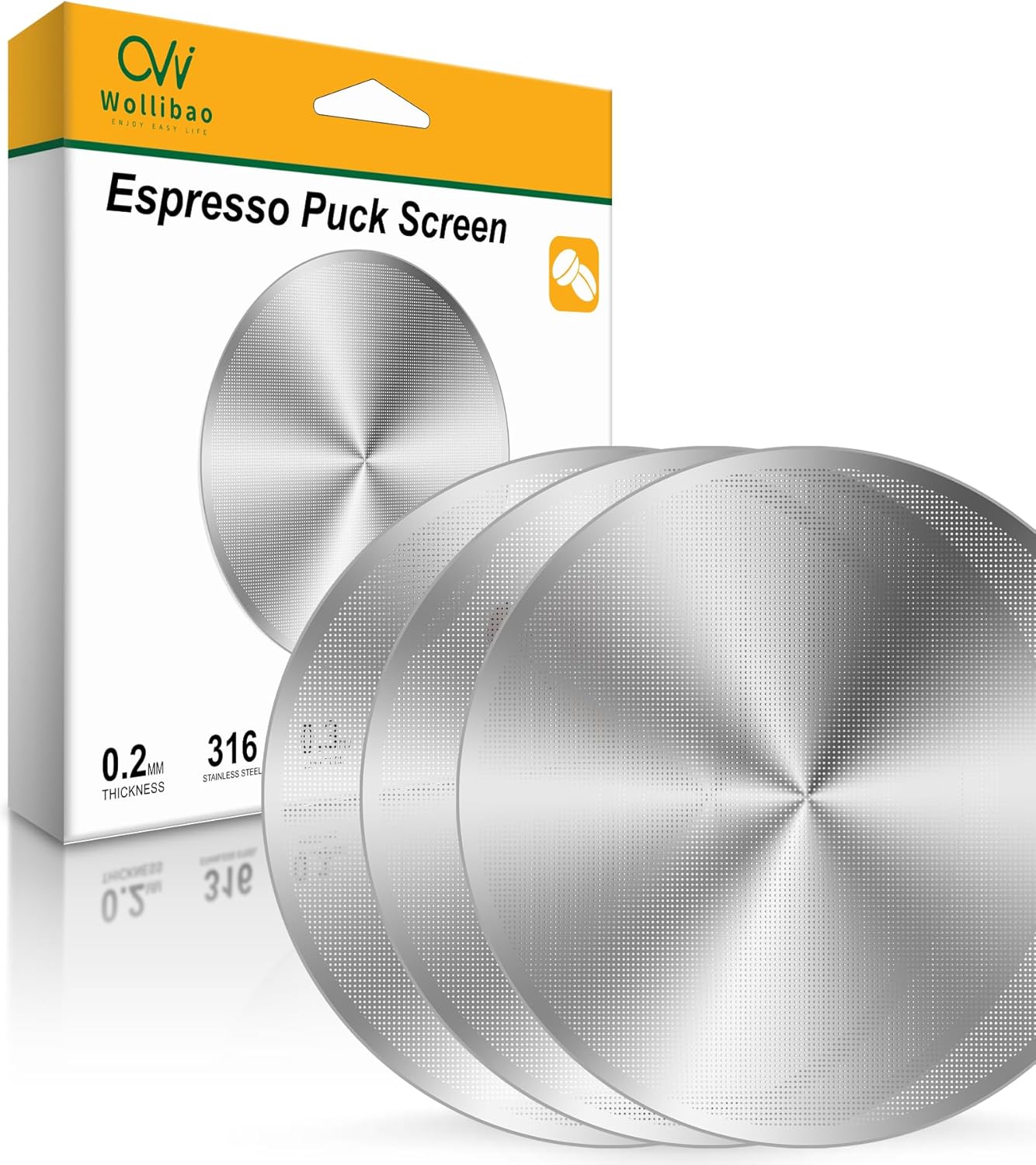 3 Pack Espresso Puck Screen for Flair espresso Coffee Maker, 316 Stainless Steel 0.2mm Ultra-Thin Coffee Espresso Filter Screen for Espresso Portafilter Filter Basket, 58.5mm