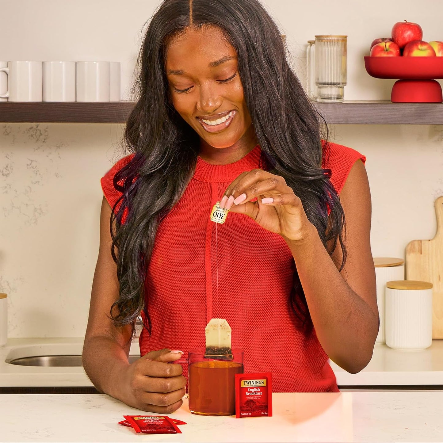 Twinings English Breakfast Black Tea Individually Wrapped Bags, 50 Count (Pack of 6), Flavourful, Robust, Caffeinated, Enjoy Hot or Iced, 300 Teabags