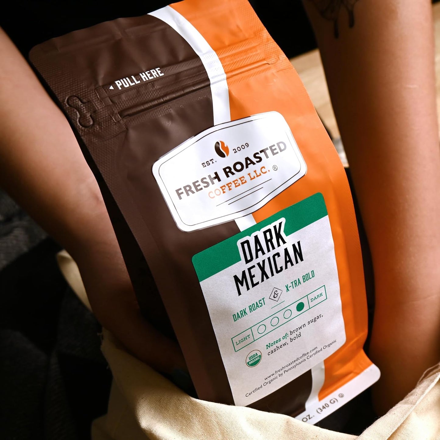 Fresh Roasted Coffee, Organic Dark Mexican, Dark Roast, Mold & Mycotoxin Tested, Kosher, 12 oz, Ground