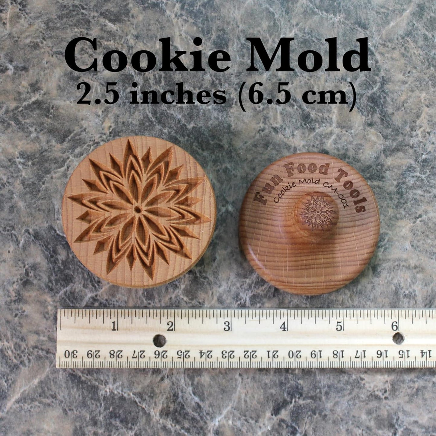 Wood Cookie Stamp, 2.5 Inch (Fancy Lotus CS-001)