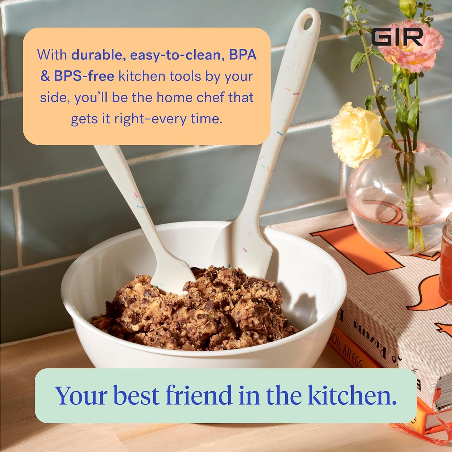 GIR: Get It Right Silicone Spatula for Cooking, Baking & Mixing - Heat-Resistant up to 425°F - Nonstick & Dishwasher Safe Cookware - BPA Free - Navy Silicone Kitchen Spatula