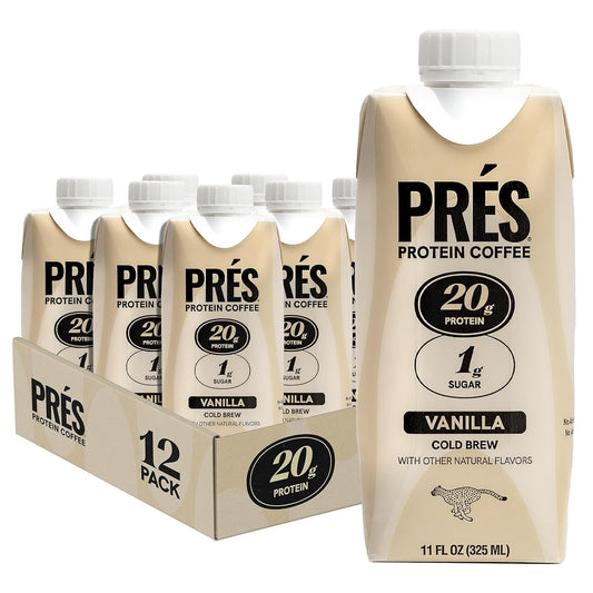Protein Coffee - Real Cold Brew with Creamy Vanilla - 20g Ready To Drink Protein - 1g Sugar - 100 Calories - No Added Sugar, 99% Lactose Free Keto Friendly Proffee - 11 FL OZ - 12pk Vanilla