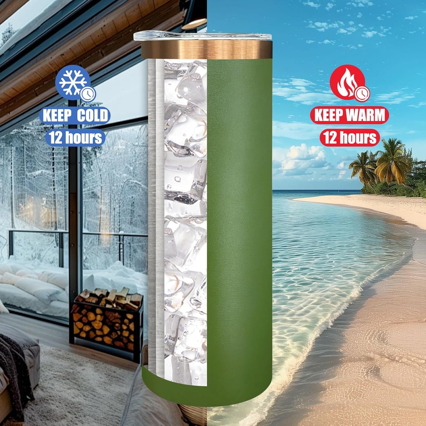 20 oz Skinny Tumblers Bulk 4 Pack, Stainless Steel Insulated Tumbler with Lids and Straws, Slim Double Wall Powder Coated Travel Coffee Mugs Reusable Cup for Hot Cold Drinks (Mixed,4 pack)