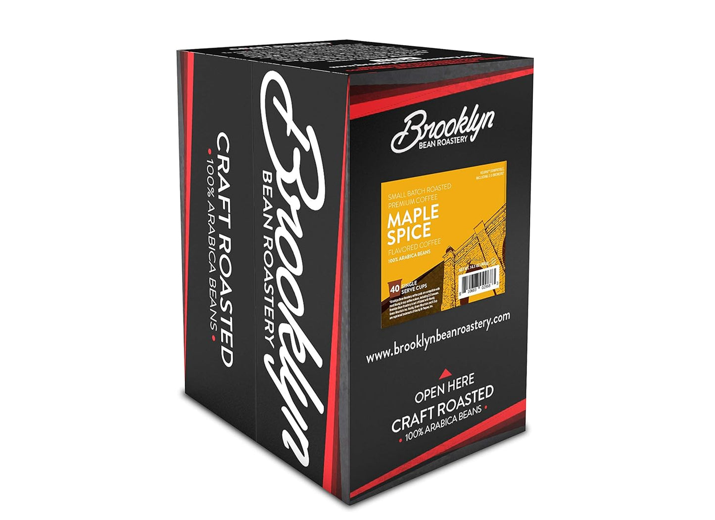 Brooklyn Beans Roastery Coffee Pods, Fall Maple Spice Flavored - Compatible with Keurig K Cup Brewers Including 2.0 Machines, 40 Count, Autumn-Inspired