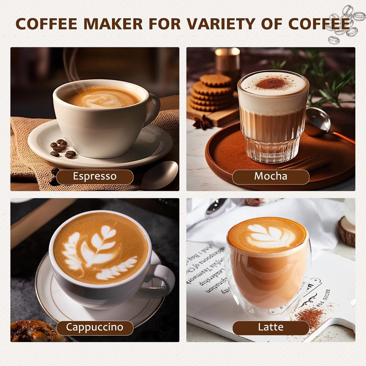 Stovetop Espresso Maker, 9 cup Moka Pot, Italian Coffee Maker Percolator, Stainless Steel Espresso Pots, 450ml/15oz(Espresso Cup=50ml/1.7oz) Coffee Pot Cafe Maker for Induction Cookers, Hobs