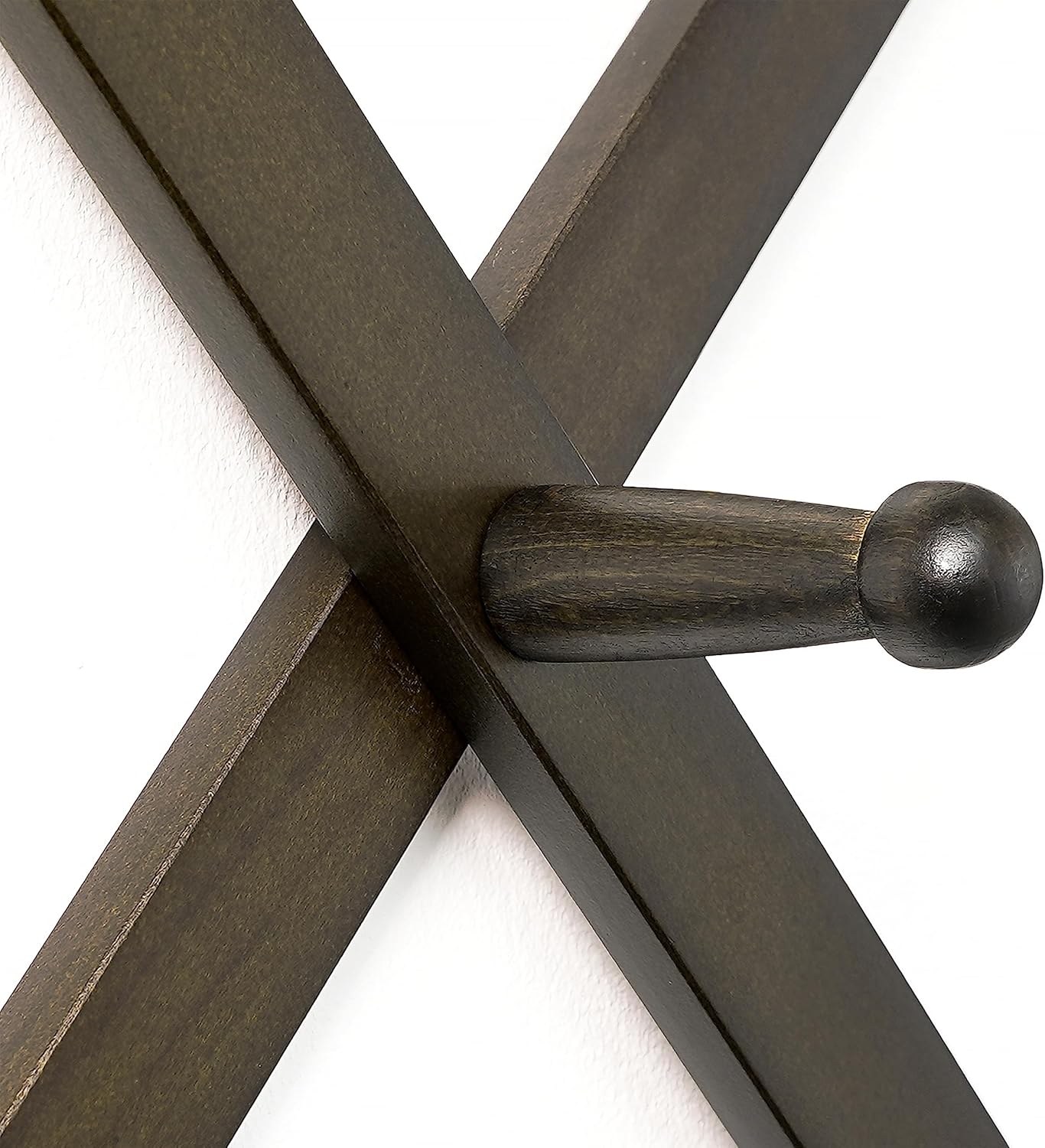 Dseap Accordion Wall Hanger:16'' High Wooden Expandable Coat Rack, Hat Rack for Wall,Accordion Hook for Baseball Caps,Coats,14 Peg Hooks,Dark Walnut