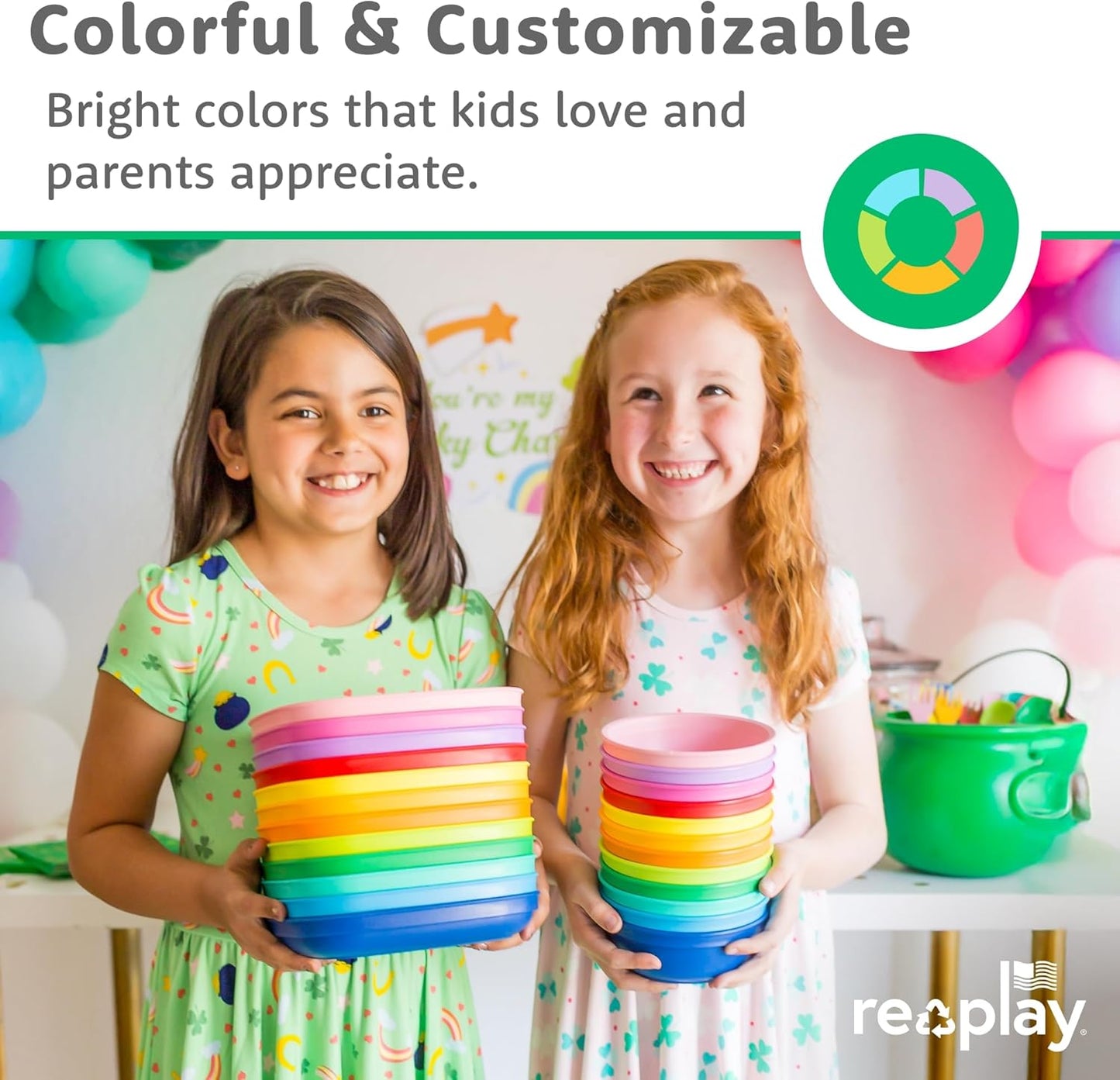 Re-Play 12 Oz. Toddler Bowls for Snack and Everyday Dining - Dishwasher and Microwave Safe - Made in USA - Set of 3-5.75" x 5.75" x 2" - Blossom