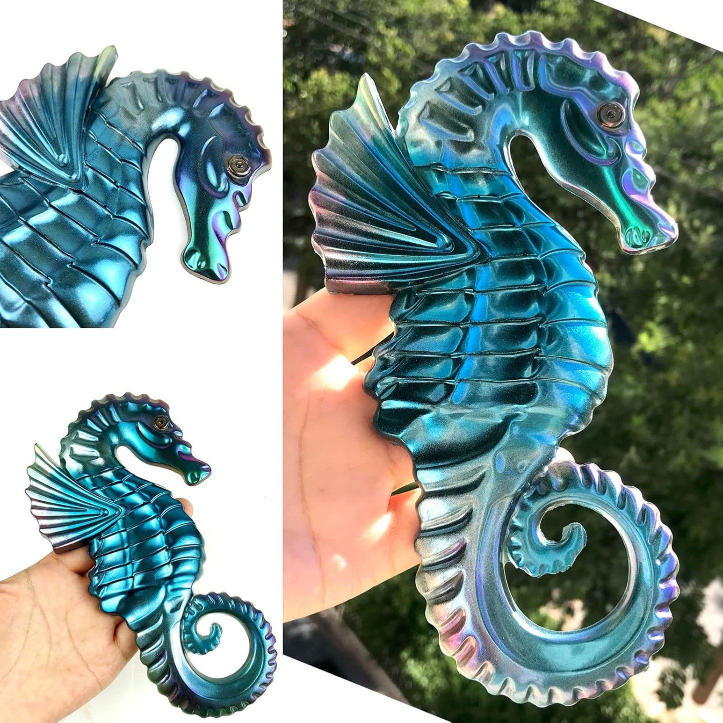 3PCS Silicone Molds for Epoxy Resin, Sea Turtle Seahorse Lobster Resin Mold Large Epoxy Resin Casting Mold Unique Marine Animal Mould DIY Resin Concrete Art Crafts Halloween Home Decoration