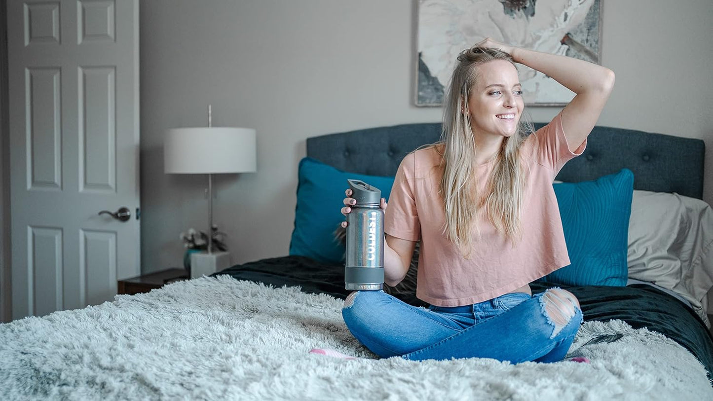 Coldest Insulated Water Bottle with Straw Lid - Stainless Steel Metal Insulated Bottle for Men & Women (Interstellar Reef Glitter, 40 oz)