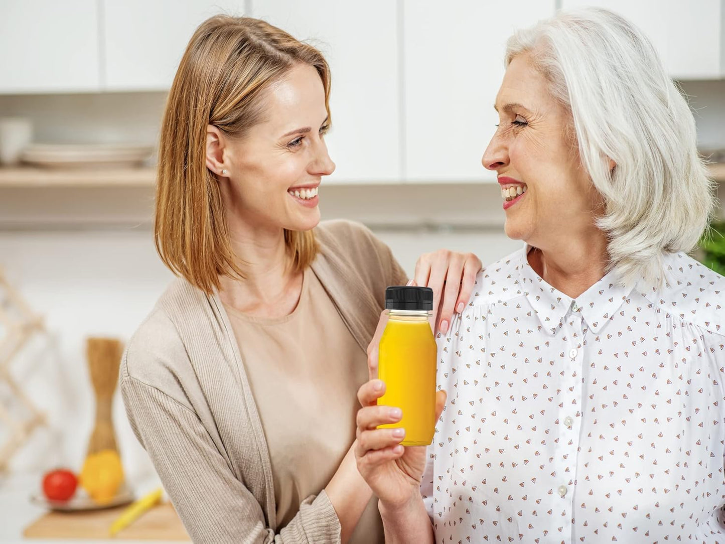 3 Pcs 12 oz Plastic Juice Bottle Reusable Transparent Bulk Beverage Containers with Black Lids for Juice, Drinking Milkshake Tea, Milk, Juicing Smoothie Water and Other Beverages, Fridge Storage