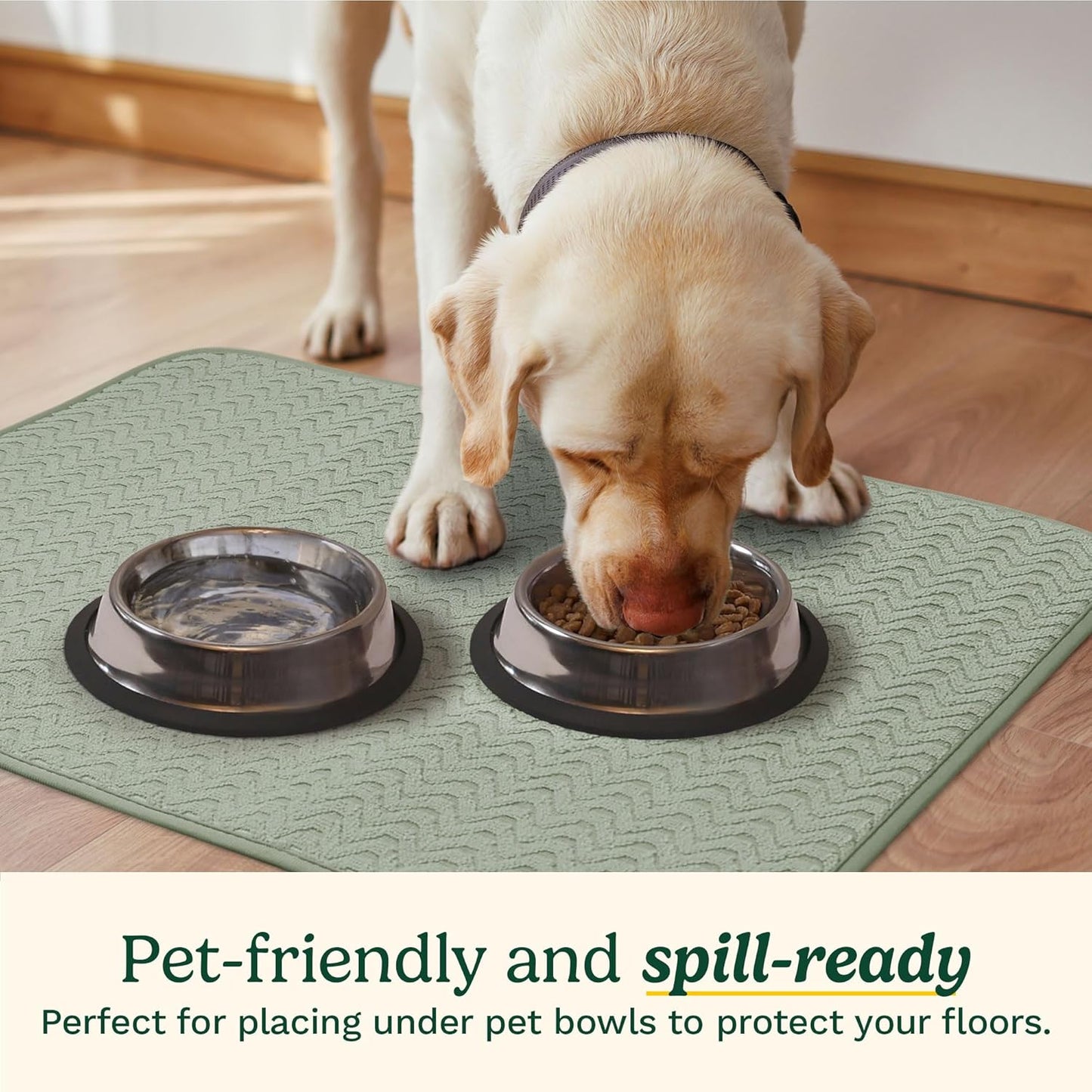 Cuisinart Dish Drying Mats for Kitchen Counter - (2) 18" x 24" Ultra Absorbent Dish Drying Mat XL - Foldable, Machine Washable, Fast Drying Dish Mat (Geostripe)