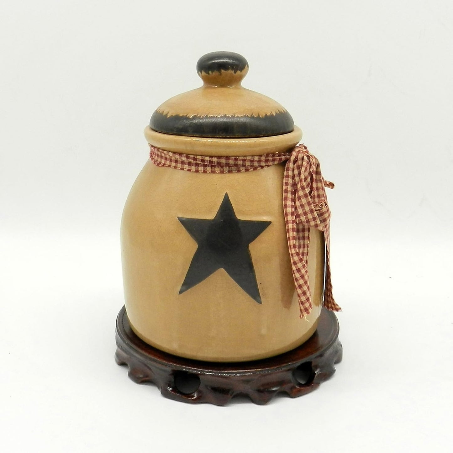 CVHOMEDECO. Rustic Vintage Rosewood Circular Display Stand Vase Pot Base Fishbowl Pedestal Stand.