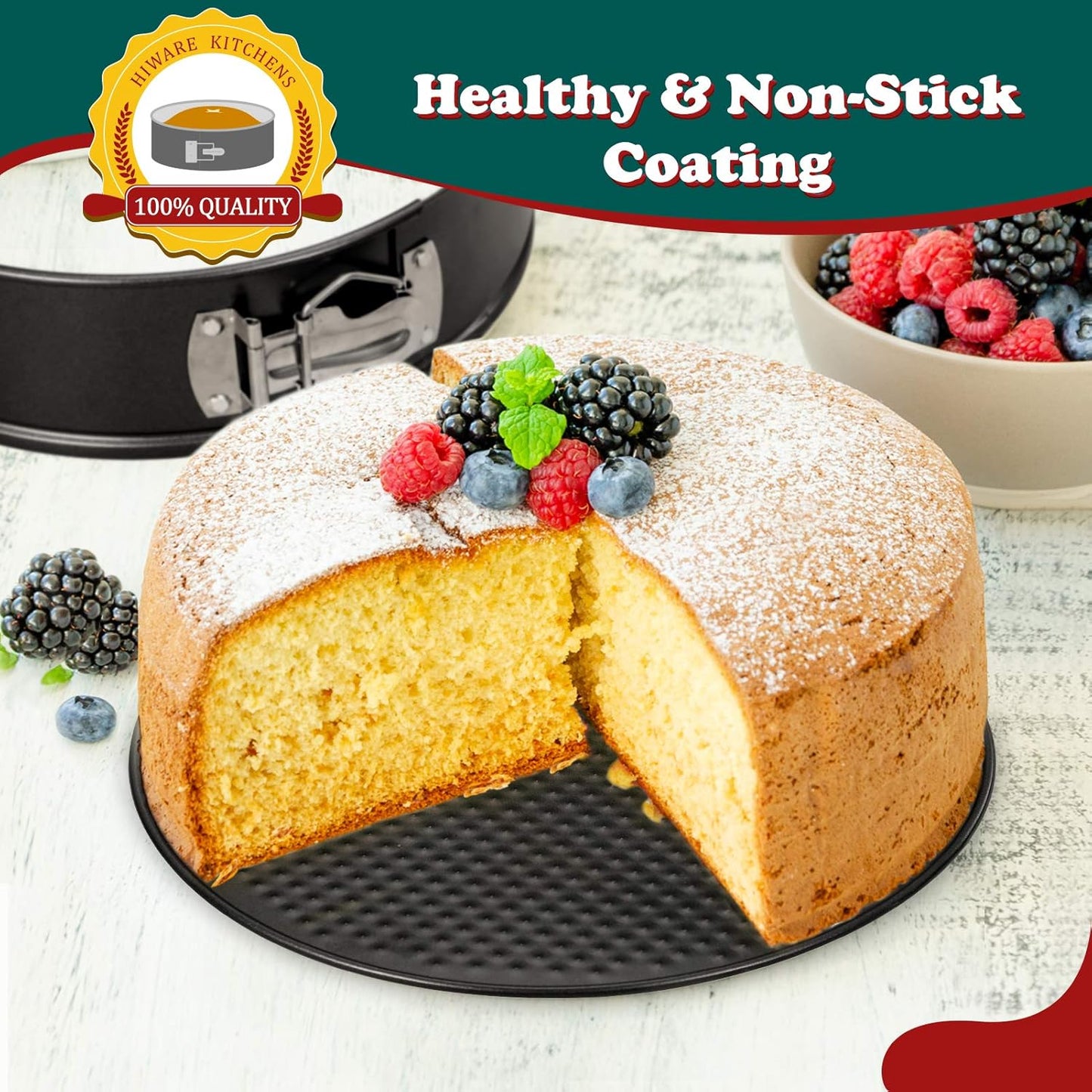 Hiware 6 Inch Non-stick Springform Pan with Removable Bottom - Leakproof Cheesecake Pan, Compatible with 3 Qt Instant Pot