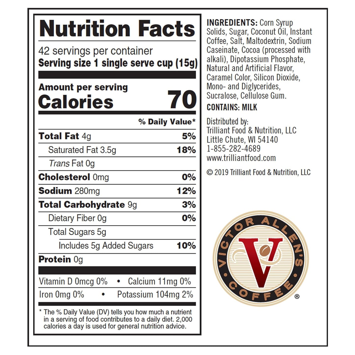 Victor Allen's Coffee Sweet and Salty Caramel Flavored Cappuccino, 12 Count, Single Serve Coffee Pods for Keurig K-Cup Brewers