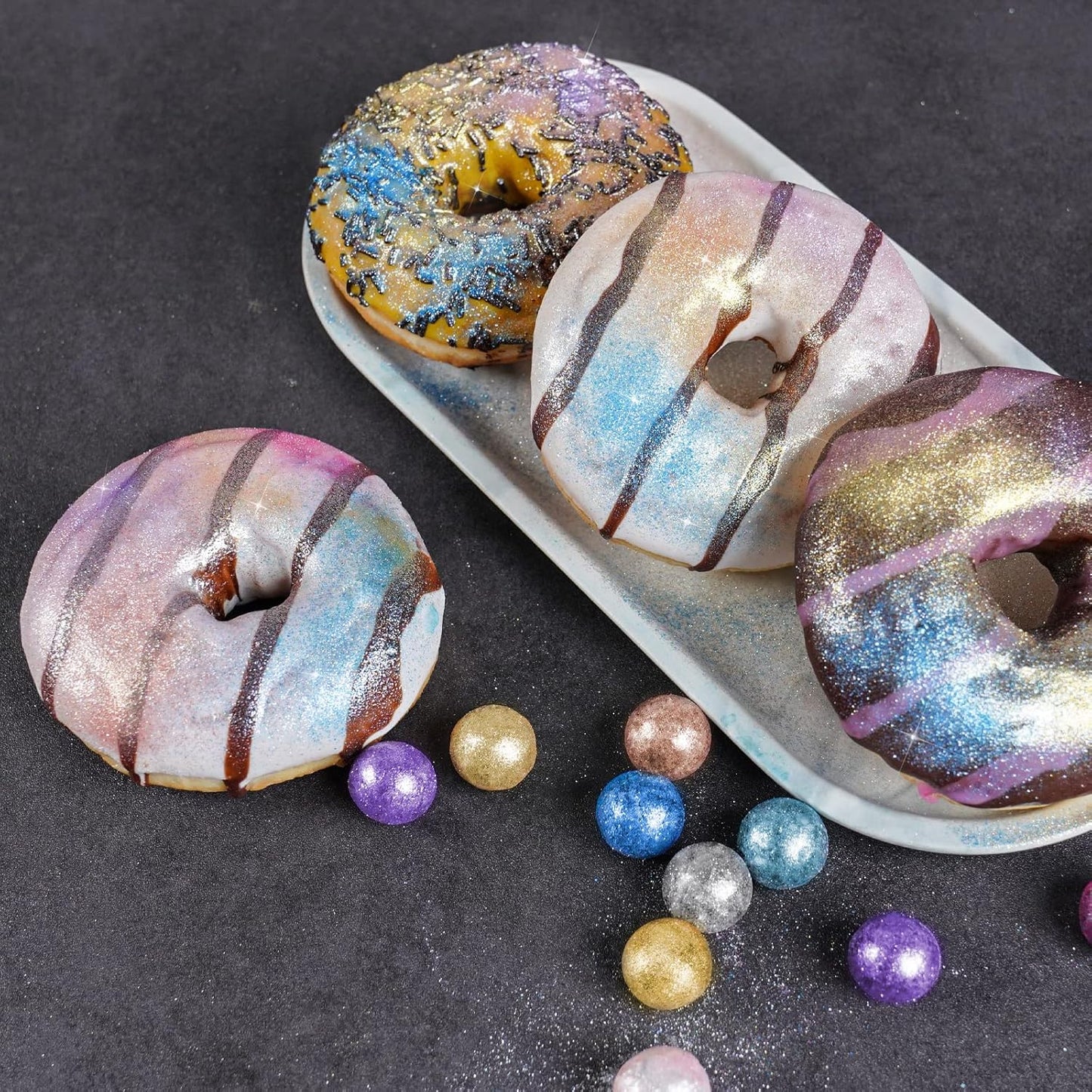 NiHome Edible Food-Grade Glimmer Powder Glitter Luster Dust Metallic Food Decorating Sprinkle Glimmery Dust for Drink Wine Beverage Cake Candy Dessert Bakery Restaurant Vegan (0.18oz/5g, Rose Gold)