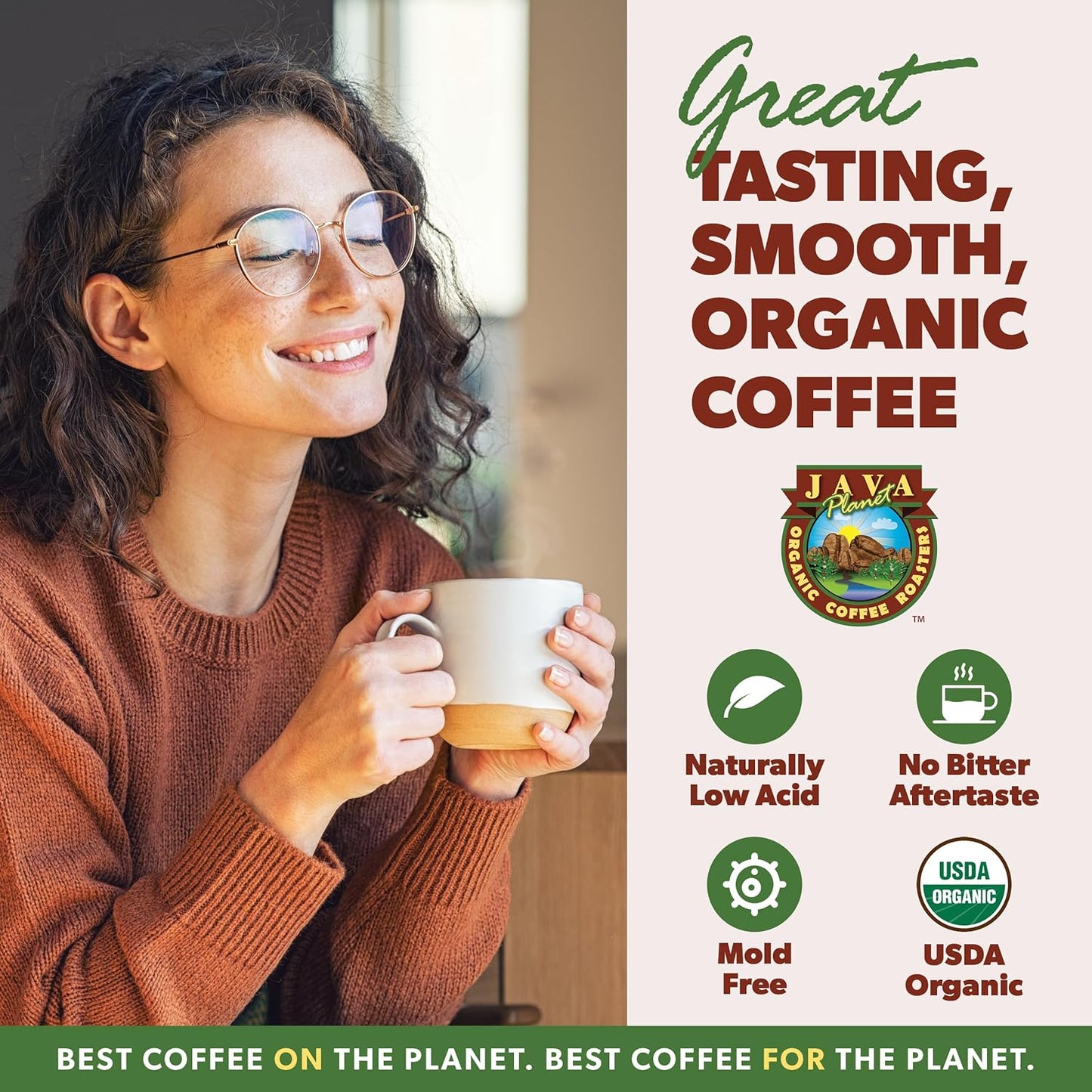 Low Acid Organic Coffee – Whole Bean, Mold-Free & Stomach Friendly by Java Planet, Costa Rican Single Origin Coffee, Dark Roast, Smooth Full Flavored, 1LB Bag