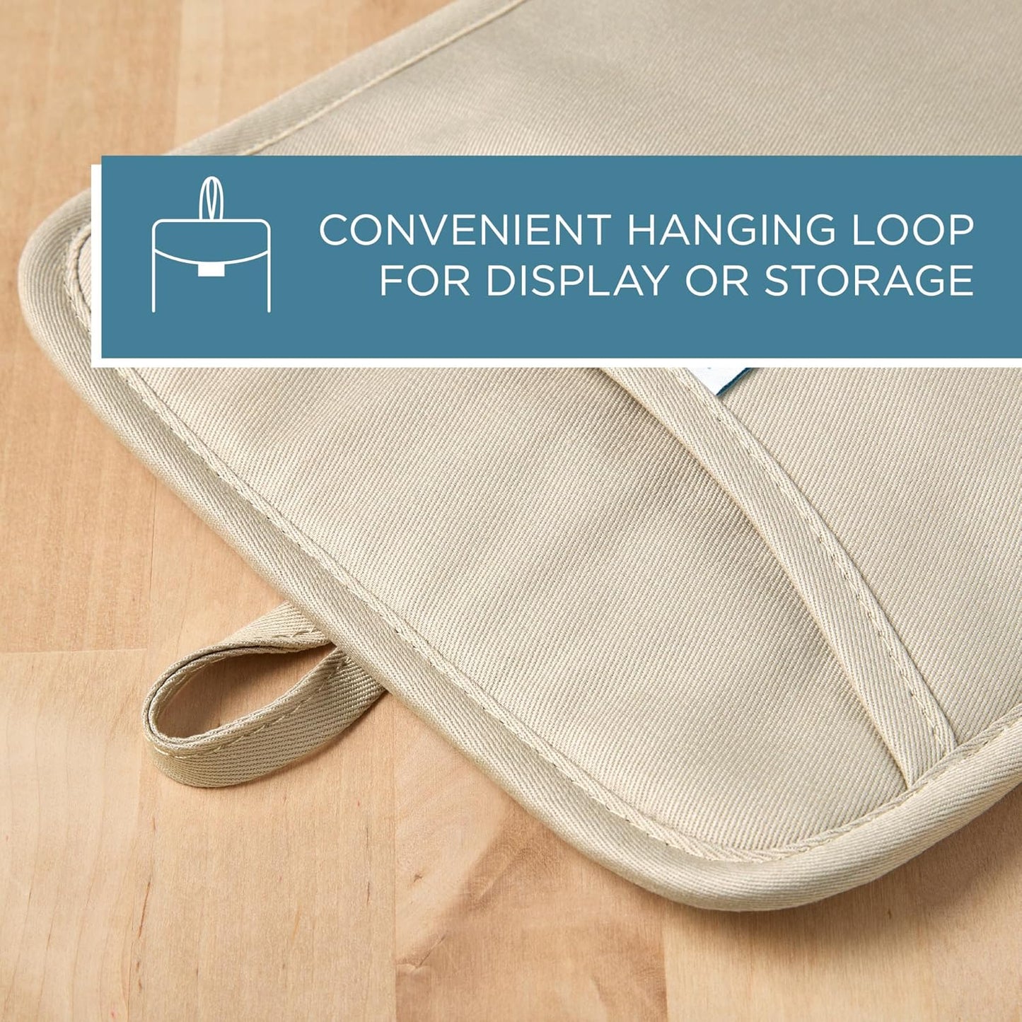 TOWN & COUNTRY BASICS Basketweave Soft Silicone Pot Holder 2-Pack Set, Heat Resistant up to 500F, Flexible Silicone, Non-Slip Grip, Beige, 7.5"x10"