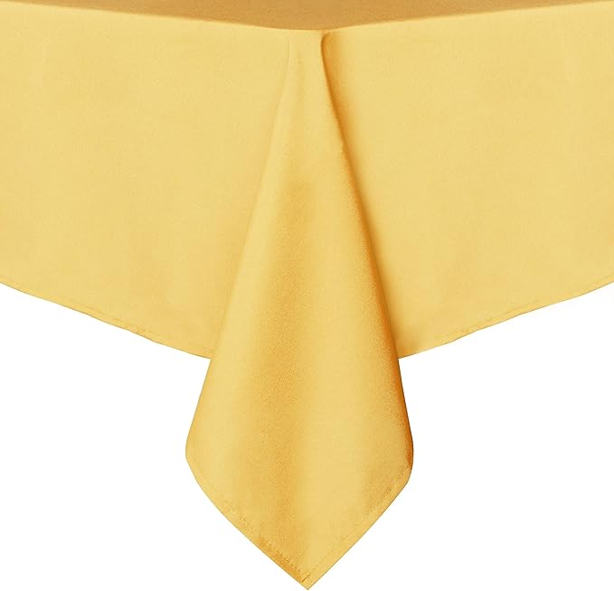 sancua Square Tablecloth - 70 x 70 Inch - Stain and Wrinkle Resistant Washable Polyester Table Cloth, Decorative Fabric Table Cover for Dining Tables, Buffet Parties and Camping, Yellow