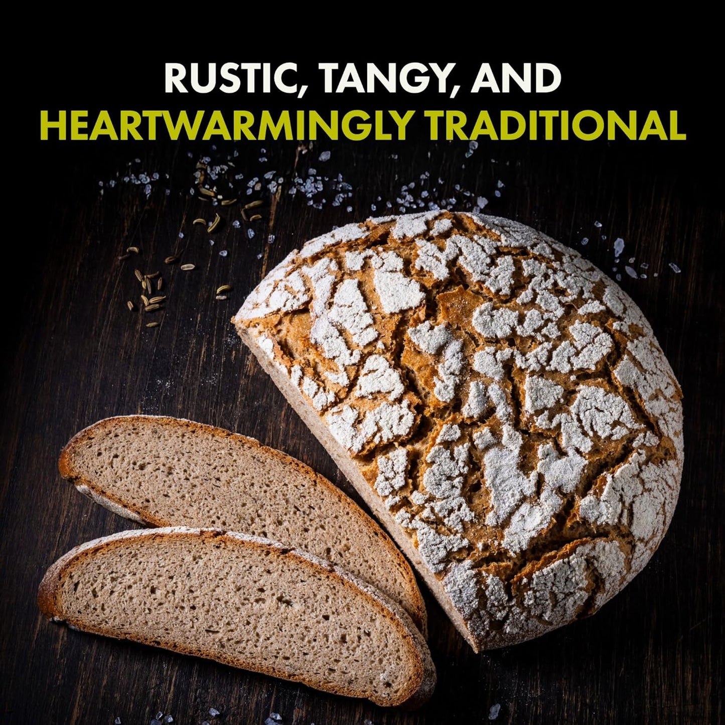 Let’s Bake Bread Organic Vienna Sourdough Rye Baking Mix - Artisan Loaf with Aromatic Spices - USDA Organic, Non-GMO, Real Sourdough, No Additives, Easy Home Baking - 17.64 oz (1 Pack)