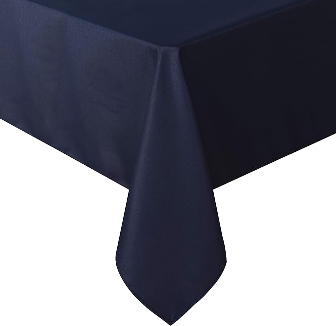sancua Rectangle Tablecloth - 54 x 78 Inch - Stain and Wrinkle Resistant Washable Polyester Table Cloth, Decorative Fabric Table Cover for Dining Tables, Buffet Parties and Camping, Navy