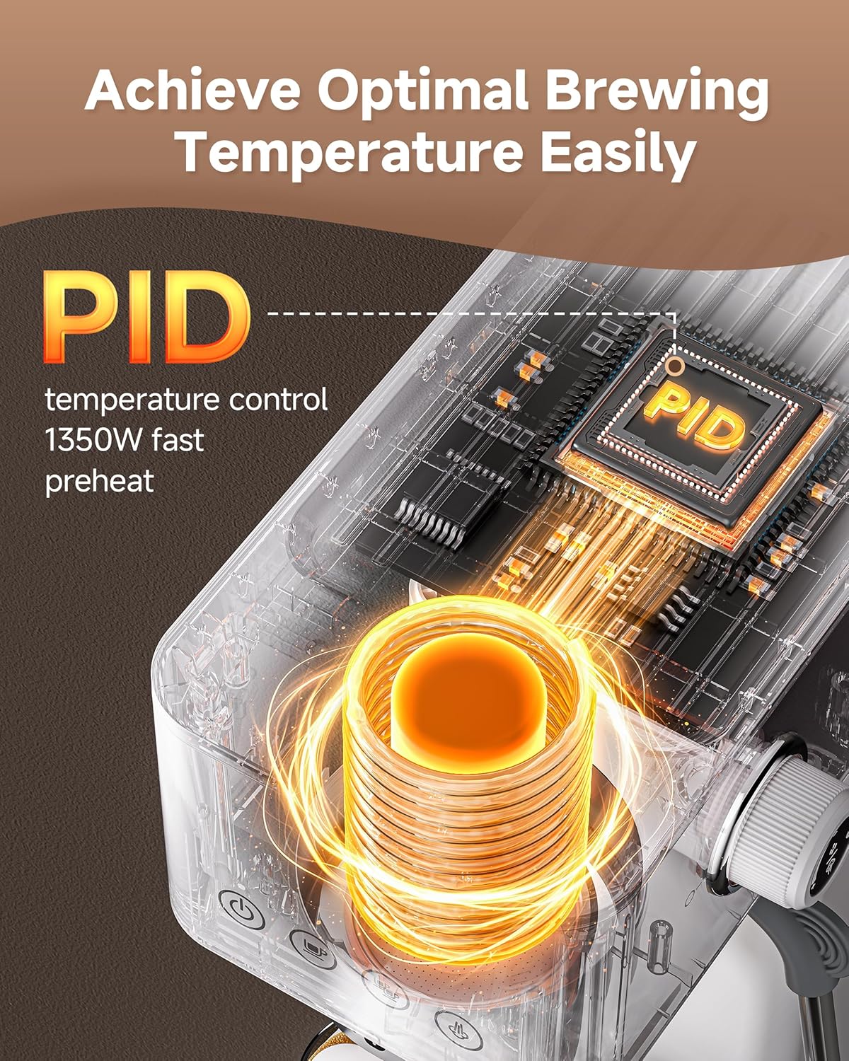 AMZCHEF Espresso Machine 20 Bar, Compact Espresso Maker with Steam Milk Frother, Coffee Maker with 40oz Removable Water Tank for Home, Coffee Machine for Cappuccino, Latte, Americano, 1350W