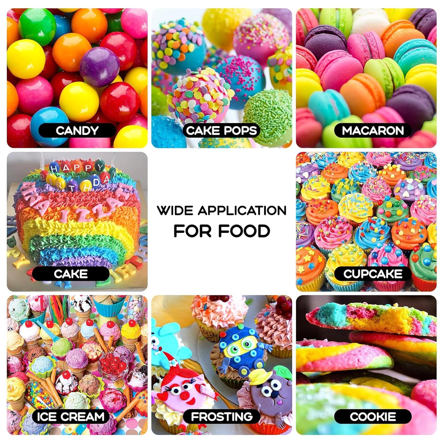 Gel Food Coloring - Herbeklab 24 Colors x 0.7 oz Concentrated Gel Based Food Dye Vibrant Icing Colors Neon Food Color for Baking Cake Decorating Cookies