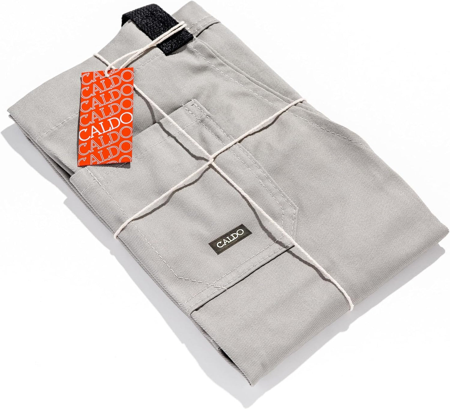 Caldo Daily Cotton Kitchen Apron for Cooking- Mens and Womens Professional Chef or Server Bib Apron - Adjustable Straps with Pockets and Towel Loop (Grey)