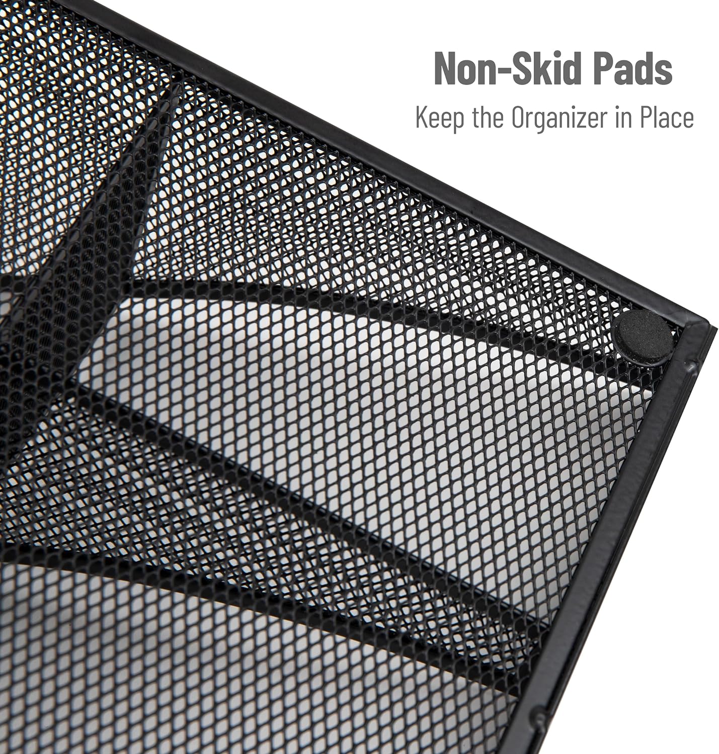 Mind Reader Countertop Organizer, 2-Tier Office Breakroom Supply Caddy, Metal Mesh, Black