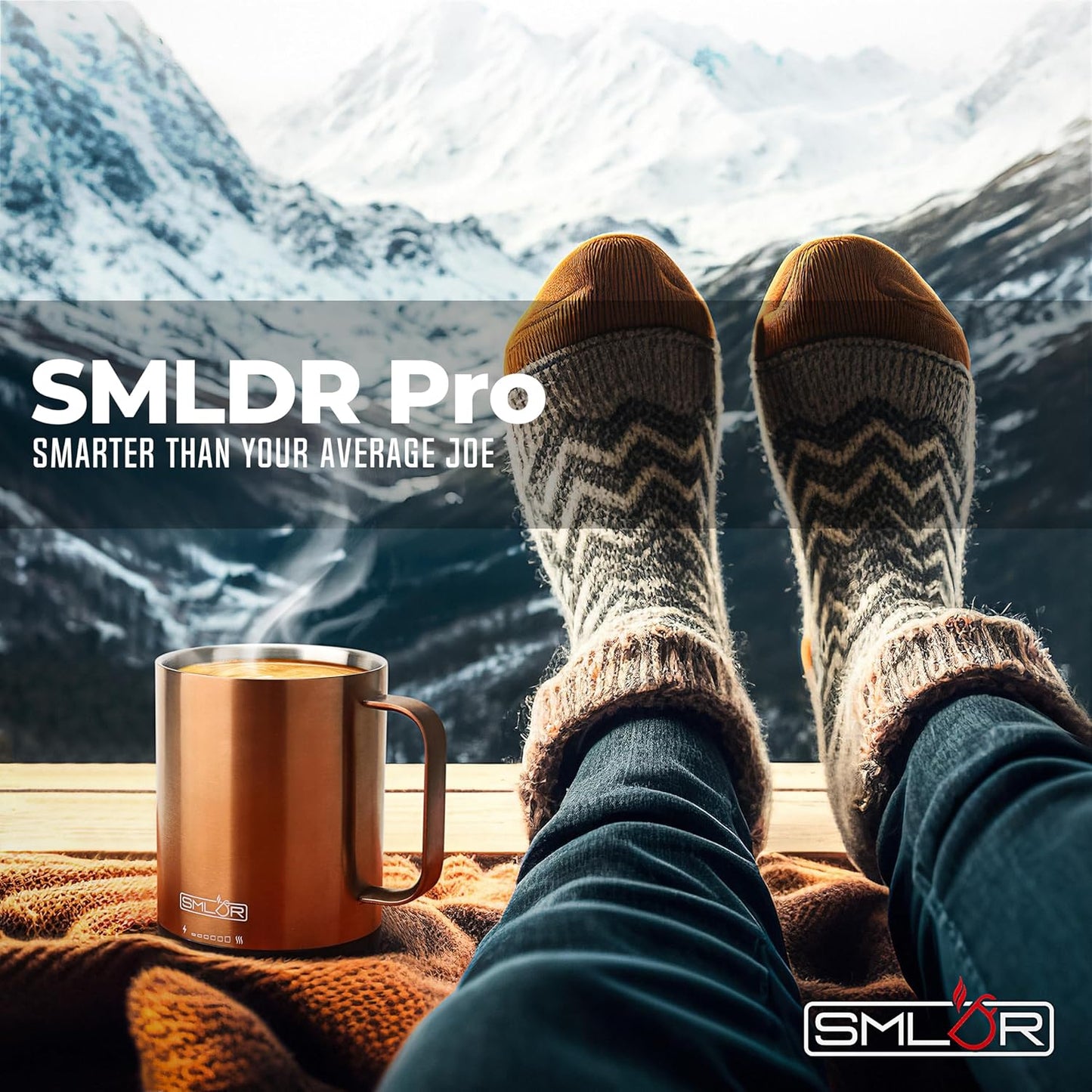 SMLDR Pro Heated Mug, 14 oz Smart Mug, Self-Heating, Adjustable Temperature, Battery Powered Heated Coffee Mug, Quick Recharge Time, Great for Coffee & Tea, Excellent Gift (Rose Gold)