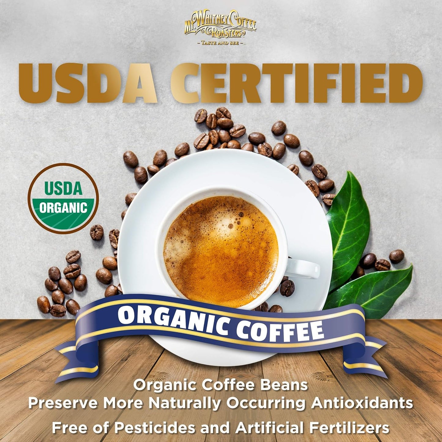 Mt. Whitney Organic Shade Grown, Low Acid Coffee from Peru, (Ground, 12 Oz)