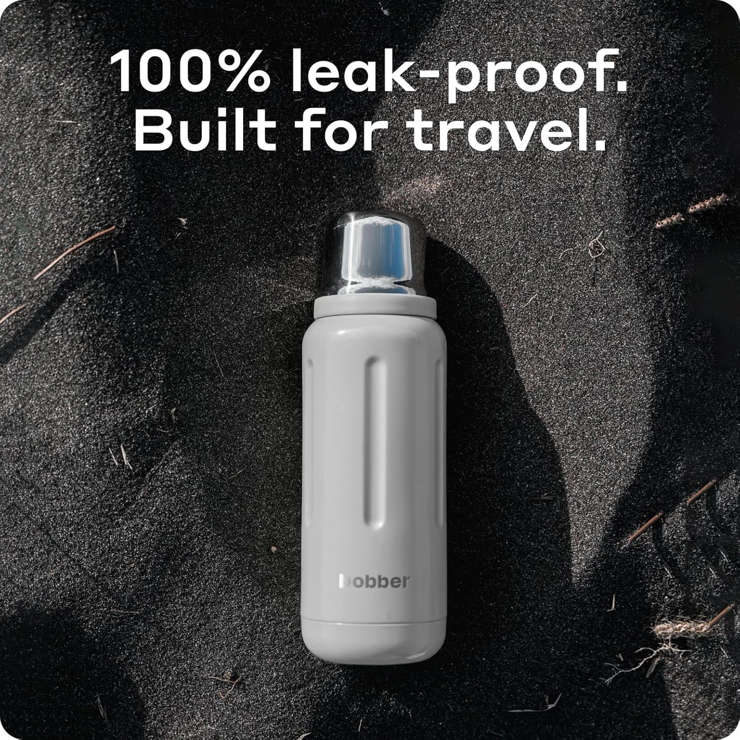 BOBBER 26 oz Stainless Steel Thermos for Hot Water with Cup – BPA-Free, Dishwasher Safe Coffee Thermos Flask – Keeps Hot for 36 Hours – Vacuum Insulated Hot Water Flask for Men, Tea (Sand Grey)