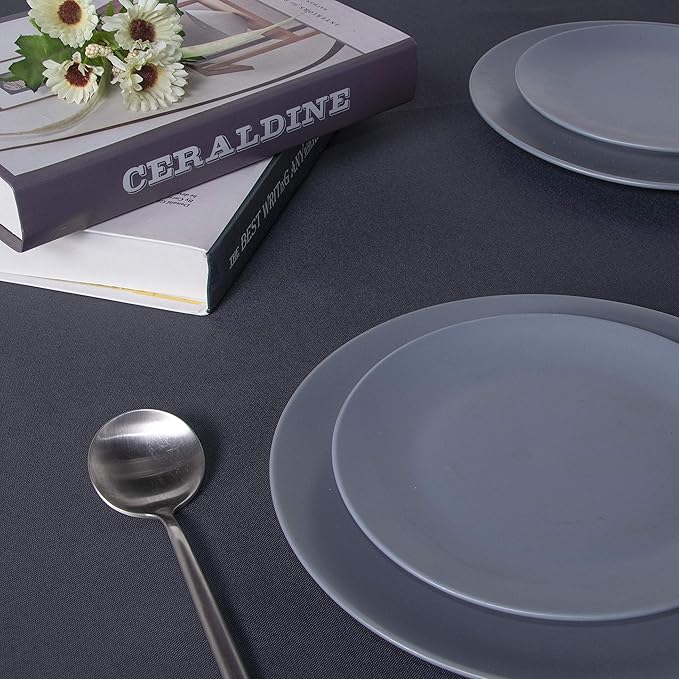 sancua Rectangle Tablecloth - 90 x 156 Inch - Water Resistant Spill Proof Washable Polyester Table Cloth, Decorative Fabric Table Cover for Dining Tables, Buffet Parties and Camping, Grey