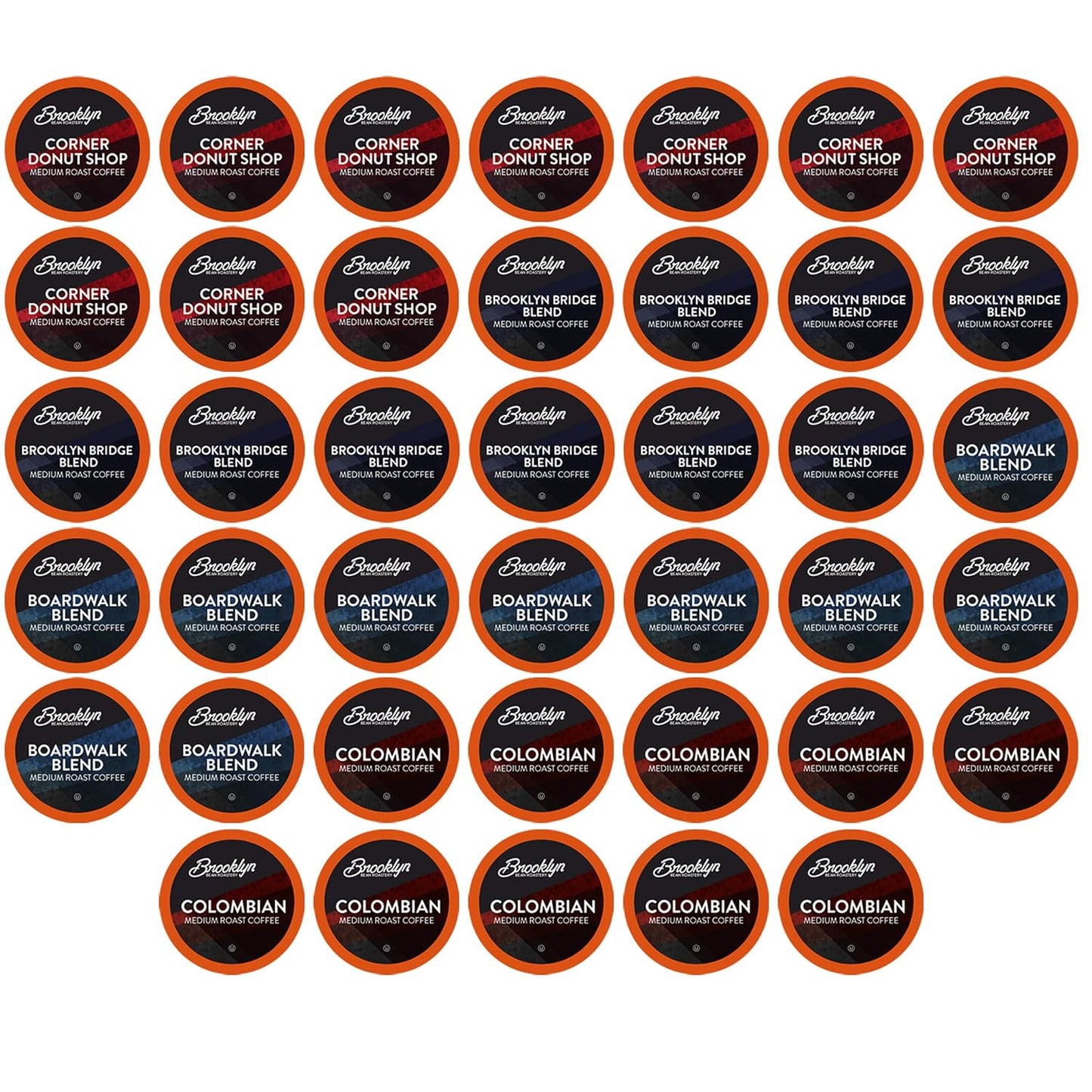 Brooklyn Beans Coffee Pods, Medium Roast Gourmet Variety Pack - Compatible with Keurig K Cup Brewers Including 2.0 Machines, 40 Count