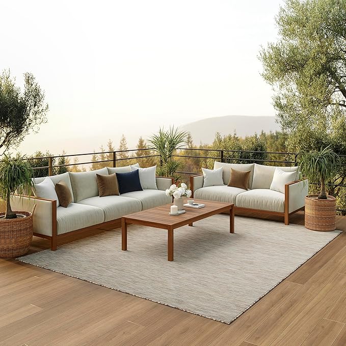 Nourison Home Positano 10' x 14' Beige Fabric Modern Area Rug (10' x 14')