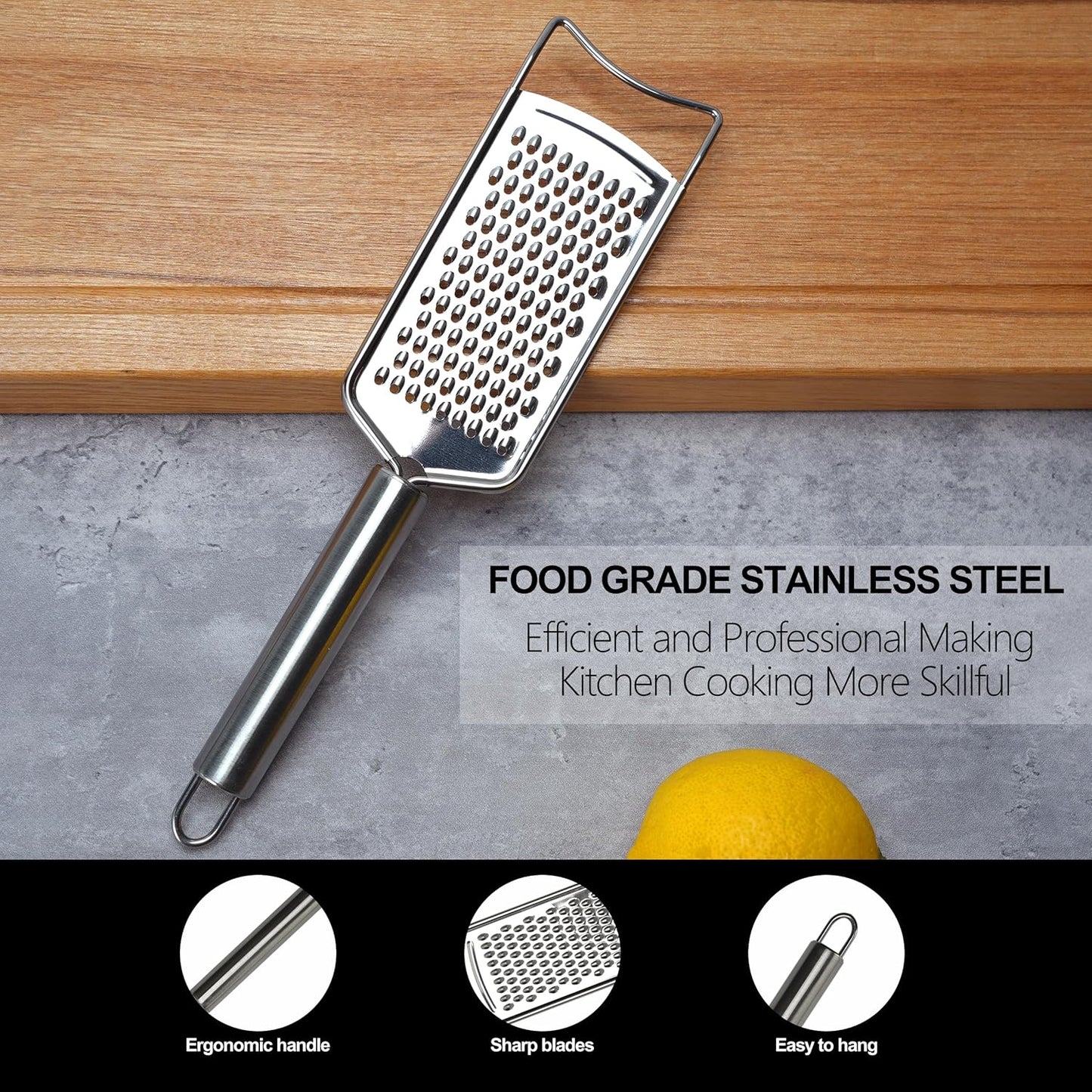 Cheese Grater Set, 7-Piece Zester Grater Peeler Set Stainless Steel Kitchen Utensil Set for Bar Restaurant Home Ginger Lemon Fruit Chocolate Vegetables Apple Gift for Christmas Birthday Housewarming