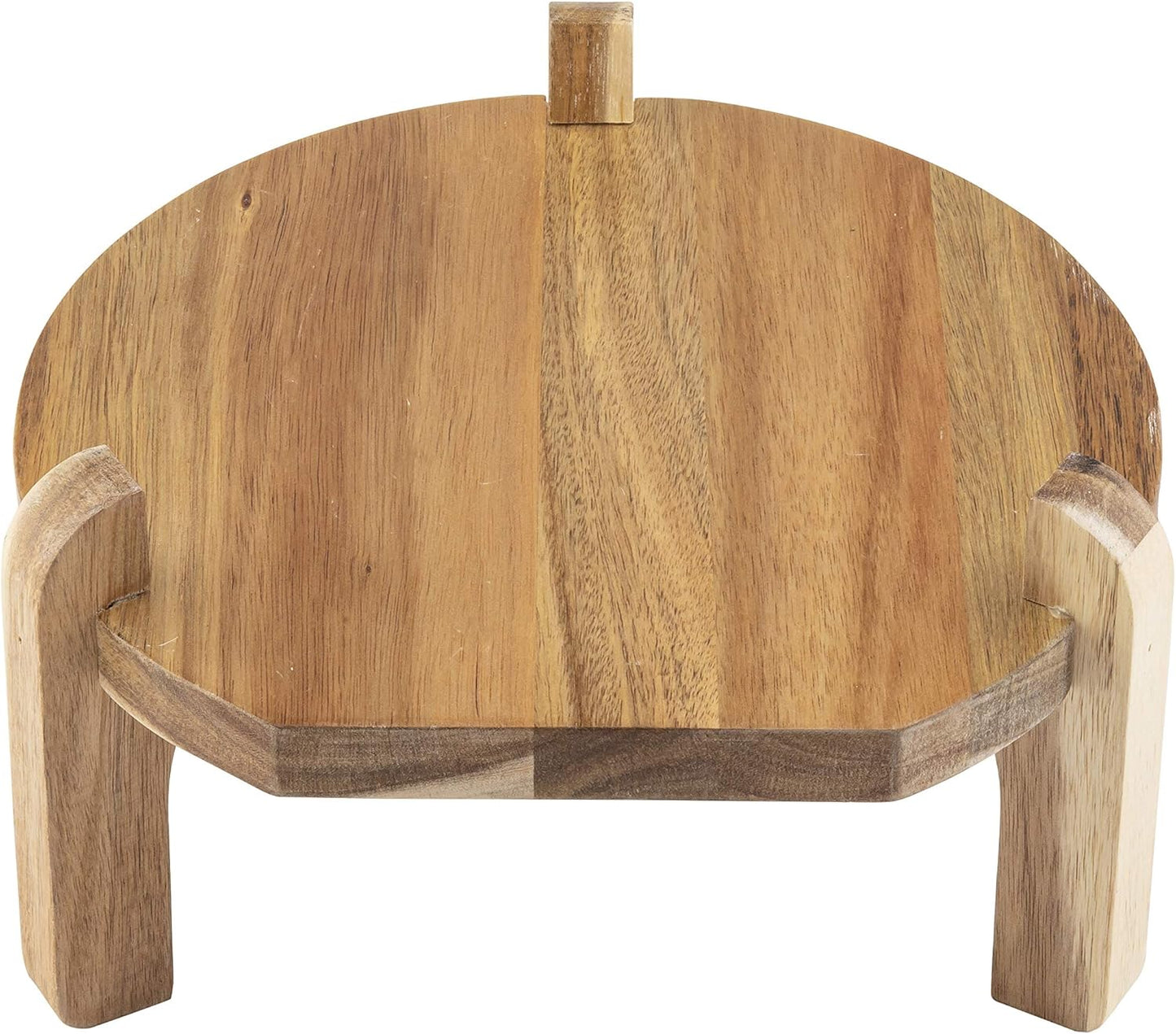 TableCraft 10757 Acacia Beverage Dispenser Stand, Wood Base for Easy Pouring, Fits BDG1000, BDG2000, BDG3000, 10090 and 10699, 10" x 5.75", Natural Finish