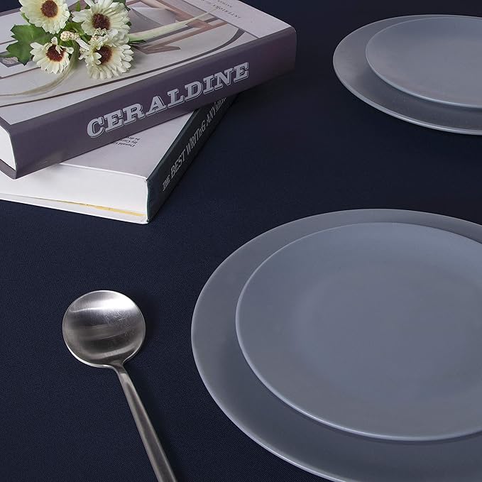 sancua Square Tablecloth - 54 x 54 Inch - Stain and Wrinkle Resistant Washable Polyester Table Cloth, Decorative Fabric Table Cover for Dining Tables, Buffet Parties and Camping, Navy