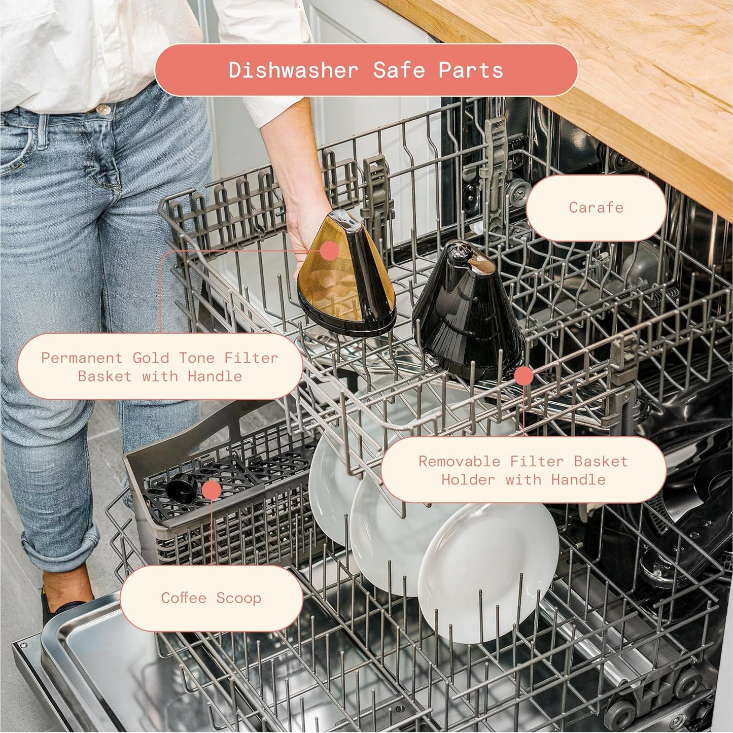 Beautiful Coffee Maker, 14-Cup, Touch Display, Programmable, 1200W, Stainless Steel, Keep Warm, 24h Timer dishwasher-safe (Sage Green)