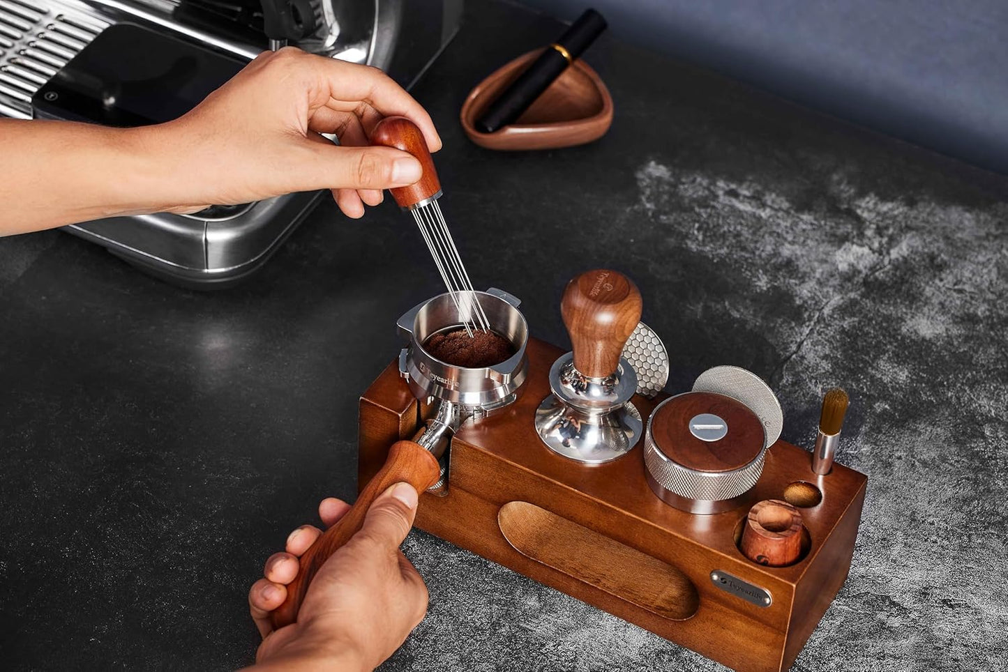 54mm Bottomless Portafilter for Breville Barista Express Pro Touch Bambino Infuser Espresso Accessorie produced with original porta filter as mold Not damage BES500's brewing head