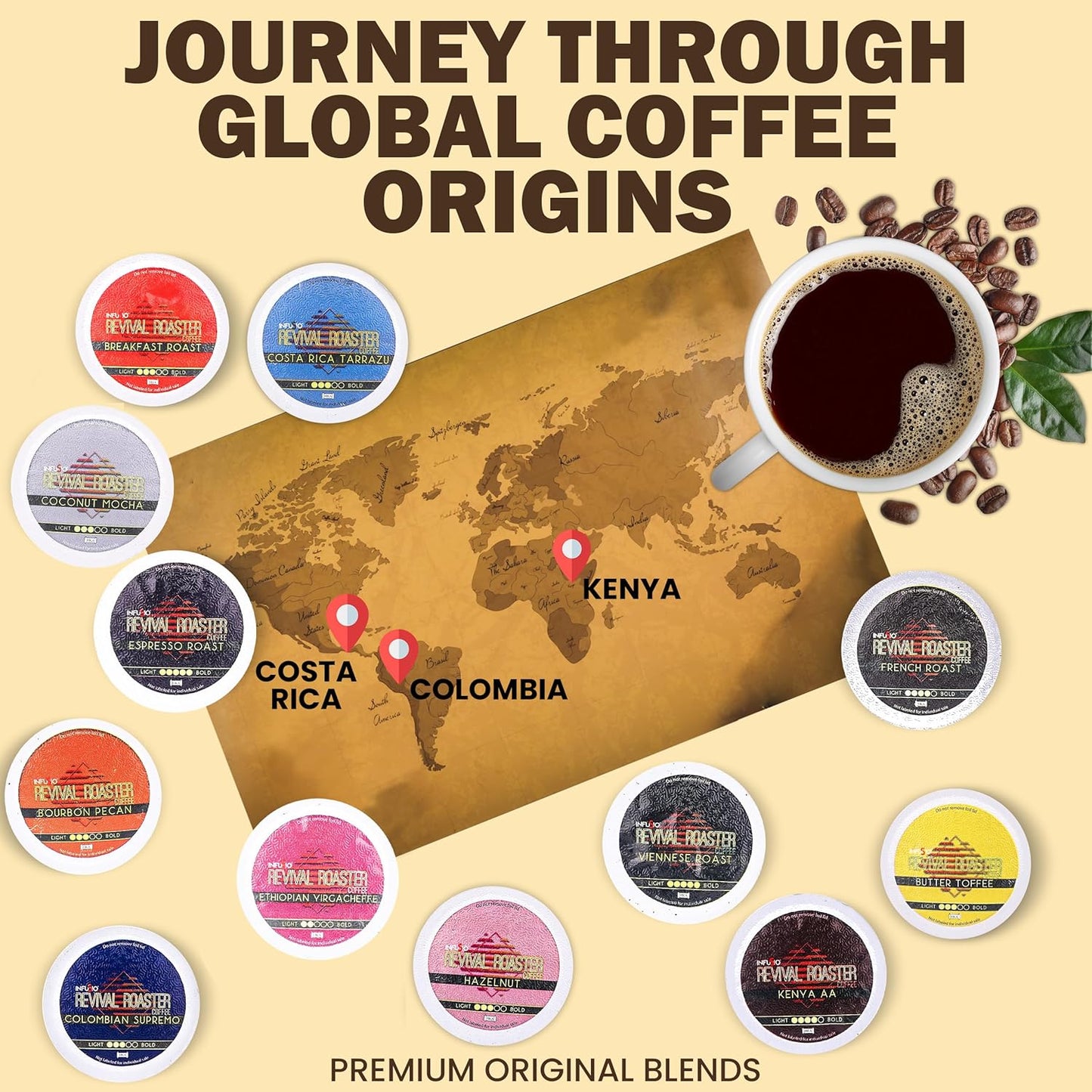 InfuSio Coffee Pods – 96 Count, French Roast (Dark Roast Coffee) Single Serve Coffee Pods for Keurig K Cup® Brewers, Compatible with Keurig 2.0 Brewers