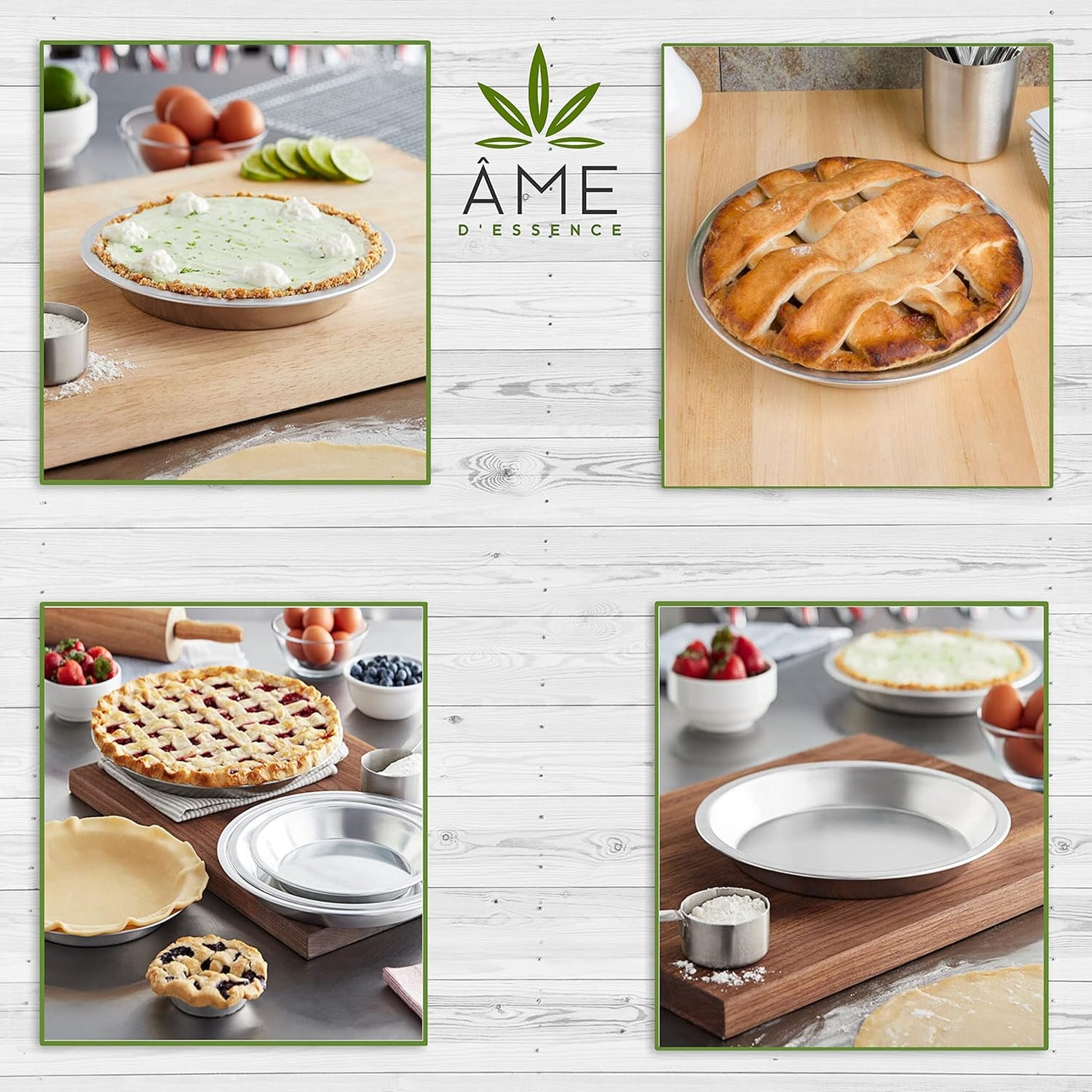 AME D'ESSENCE (1PC-9") Aluminum Pie Pan Commercial Grade Round Pie Plate Size 9" x 1mm Thick