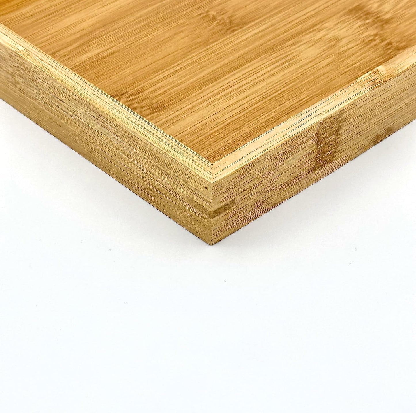 Bam & Boo - Natural Bamboo Serving Tray Modern Rectangular - for Food, Drinks, Decor, Vanity in Home, Kitchen, Bathroom, Coffee Table, Bed(Small, 11” x 7.5" x 1.2")