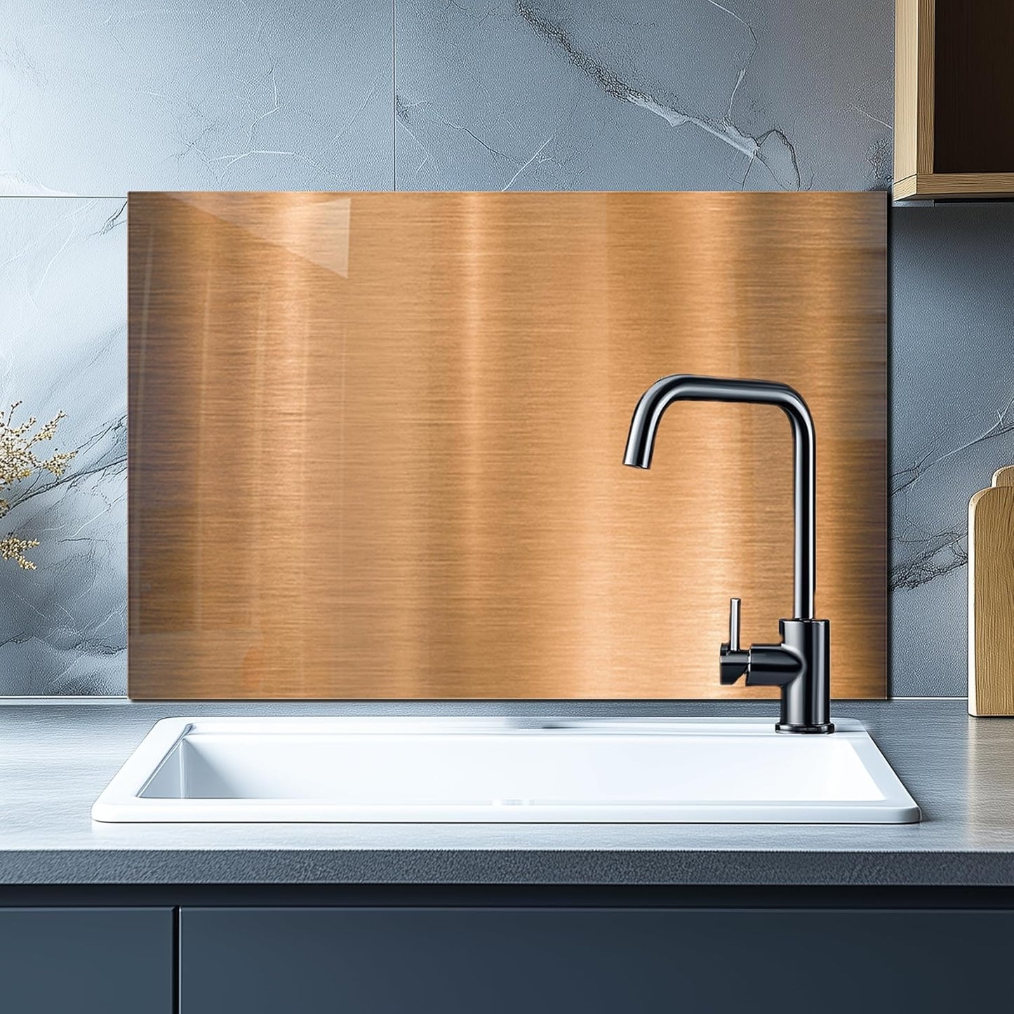 DAIFURONGE Tempered Glass Backsplash For Kitchen Behind Stove, Stove Backsplash Top Cover,Easy to Clean Glass Splashback, Sink Cover Splash Guard, Kitchen Wall Decor (30"x20"(76.2x50.8cm))