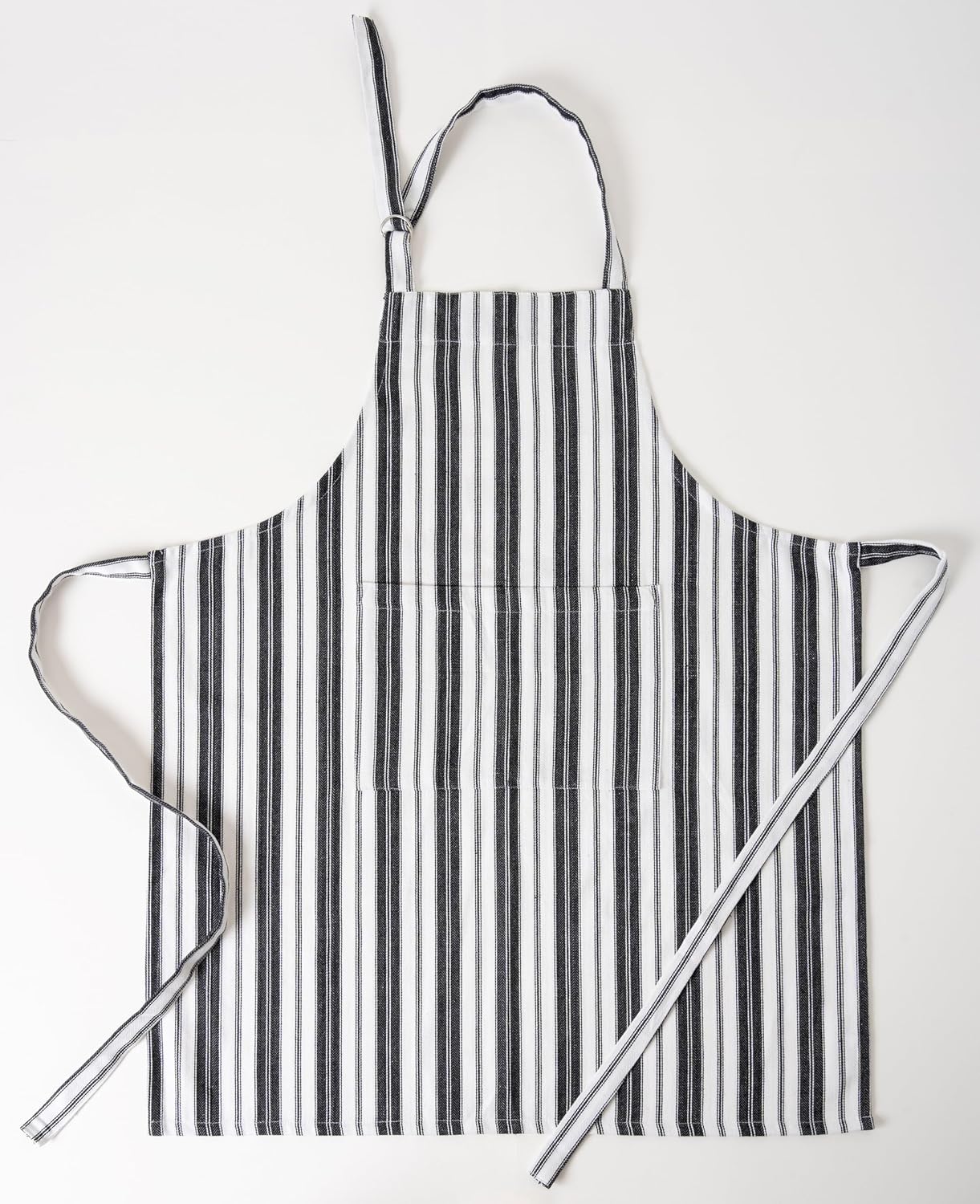 1 Oven Mitt, 1 PotHolder & 1 Kitchen Apron Set - Durable Heat Resistant Gloves - Thick Mittens for Kitchen - Suitable for Cooking, Baking, Grilling – for Men & Women – Black Stripes - Casa De Lan