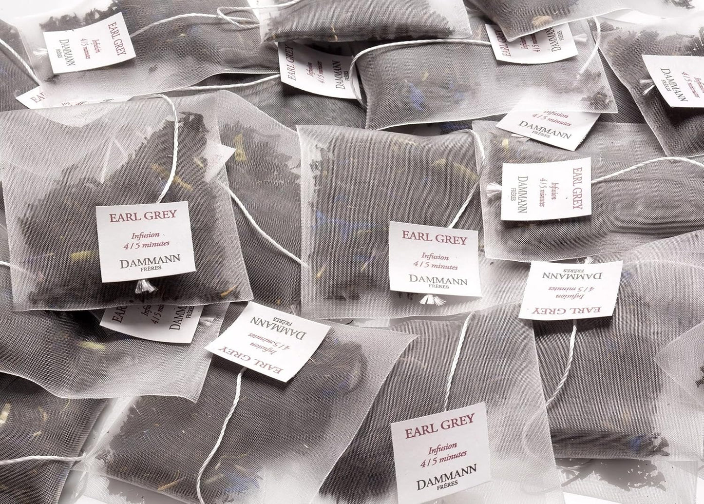 Dammann Freres Sachets, Earl Grey Yin Zhen Tea Bags, Premium Gourmet French Black Tea, Blend Bergamot, 50 Count (Single Pack)