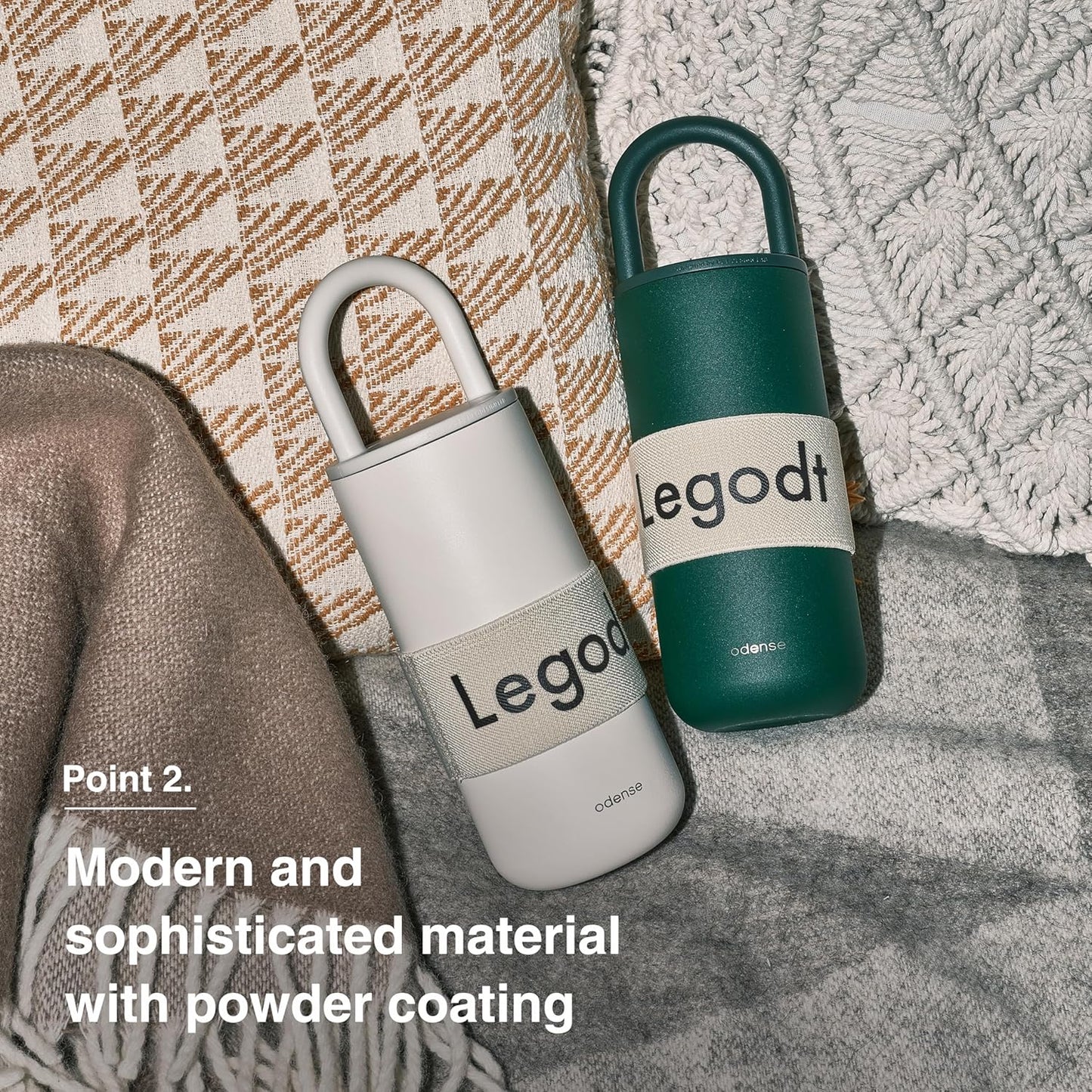 Odense Legodt Loop Tumbler 20oz with Lid and Handle - Insulated Tumbler with Leak-Resistant Lid - Double Stainless Steel Travel Coffee Mug, Water Bottle, Keeps Drinks Hot or Cold(Sweet Pumpkin)