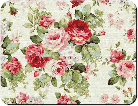 Rubber Dish Drying Mat for Kitchen Counter Large Red Roses Floral Washable Quick Home Coffee Pad Fit Under Sink,Bar,Utensils or Stemware (24x18in)