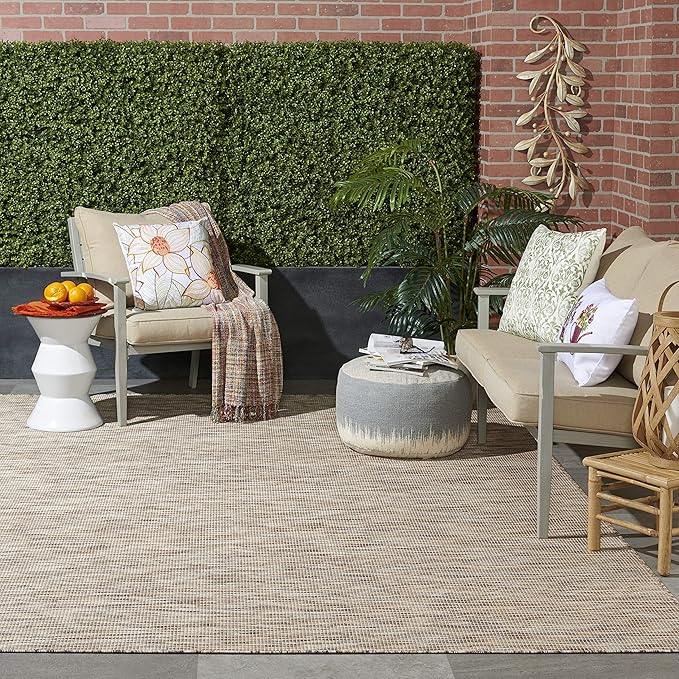 Nourison Home Positano 6' x 9' Beige Fabric Modern Indoor/Outdoor Area Rug